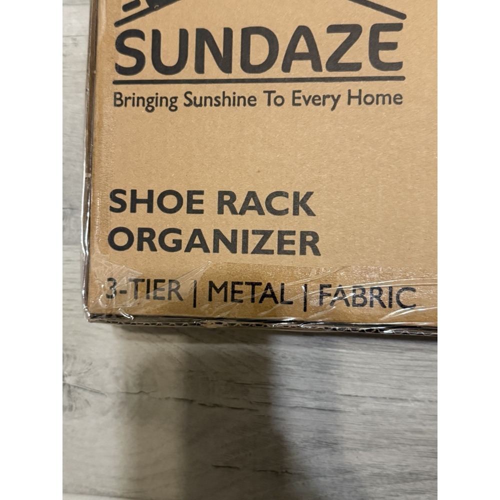 New in Box Sundaze 3 Tier Metal Shoe Rack Organizer - Picture 2 of 3
